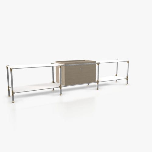 Modernes Sideboard - L.3.750.1.1.AZ.TA.1 - tRACK by Kesseböhmer GmbH - Holzfurnier / lackiertes MDF / pulverbeschichteter Stahl
