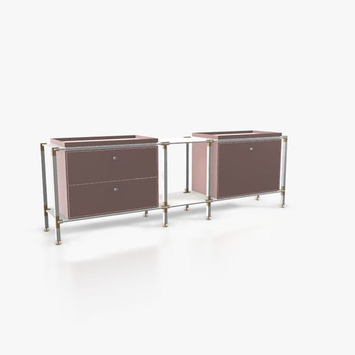 Modernes Sideboard - S.3.750.1.2.DU.TA.1 - tRACK by Kesseböhmer GmbH - Holzfurnier / lackiertes MDF / pulverbeschichteter Stahl
