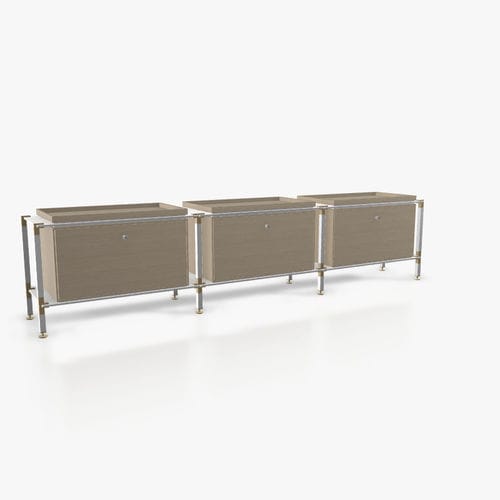 Modernes Sideboard - L.3.750.1.3.AZ.TA.1 - tRACK by Kesseböhmer GmbH - Holzfurnier / lackiertes MDF / pulverbeschichteter Stahl