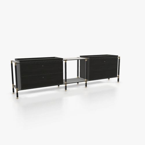Modernes Sideboard - S.3.900.1.2.DU.TA.1 - tRACK by Kesseböhmer GmbH - Holzfurnier / lackiertes MDF / pulverbeschichteter Stahl