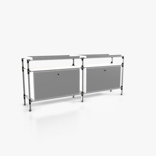 Modernes Sideboard - S.2.900.2.2.KU.TA.1 - tRACK by Kesseböhmer GmbH - Holzfurnier / lackiertes MDF / pulverbeschichteter Stahl