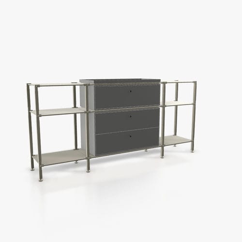 Modernes Sideboard - S.3.450.2.2.AD.TA.1 - tRACK by Kesseböhmer GmbH - Holzfurnier / lackiertes MDF / pulverbeschichteter Stahl