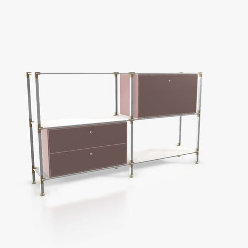 Modernes Sideboard - S.2.900.2.2.DU.00.2 - tRACK by Kesseböhmer GmbH - Holzfurnier / lackiertes MDF / pulverbeschichteter Stahl