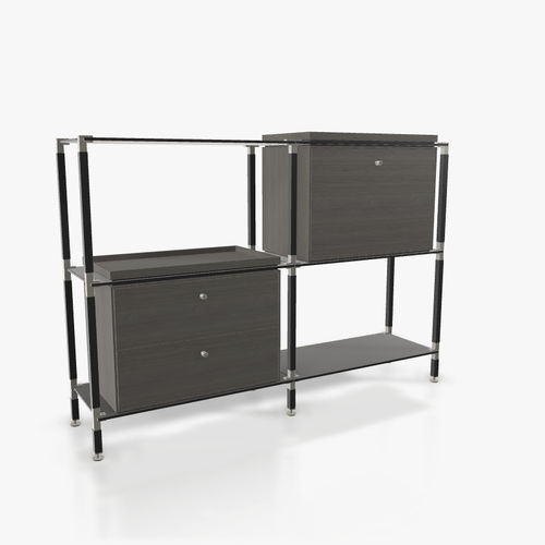 Modernes Sideboard - S.2.750.2.2.DU.TA.1 - tRACK by Kesseböhmer GmbH - Holzfurnier / lackiertes MDF / mit Regal