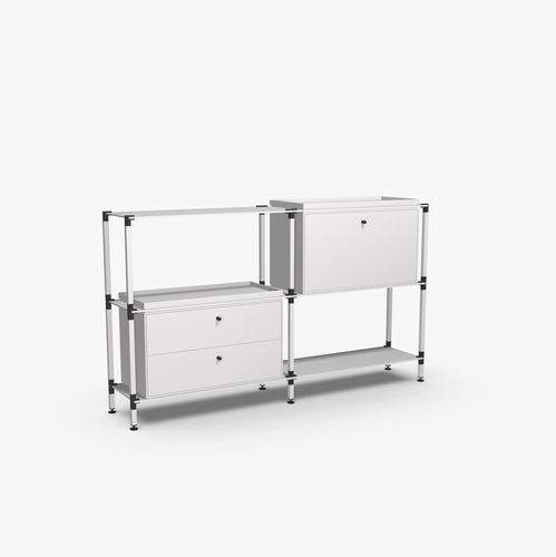 Modernes Sideboard - S.2.900.2.2.DU.TA.1 - tRACK by Kesseböhmer GmbH - Holzfurnier / lackiertes MDF / pulverbeschichteter Stahl
