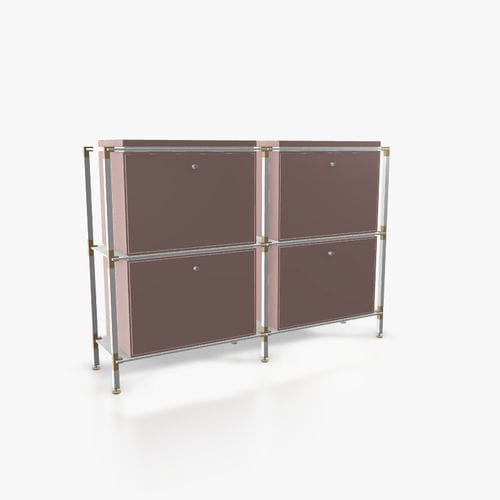 Modernes Sideboard - S.2.750.2.4.KU.TA.1 - tRACK by Kesseböhmer GmbH - Holzfurnier / lackiertes MDF / pulverbeschichteter Stahl