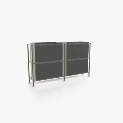 Modernes Sideboard - S.2.900.2.4.KU.TA.1 - tRACK by Kesseböhmer GmbH - Holzfurnier / lackiertes MDF / pulverbeschichteter Stahl