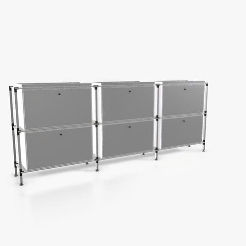 Modernes Sideboard - S.3.900.2.6.DU.TA.1 - tRACK by Kesseböhmer GmbH - Holzfurnier / lackiertes MDF / pulverbeschichteter Stahl