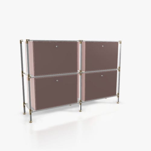 Modernes Sideboard - S.2.750.2.4.KU.00.1 - tRACK by Kesseböhmer GmbH - Holzfurnier / lackiertes MDF / pulverbeschichteter Stahl