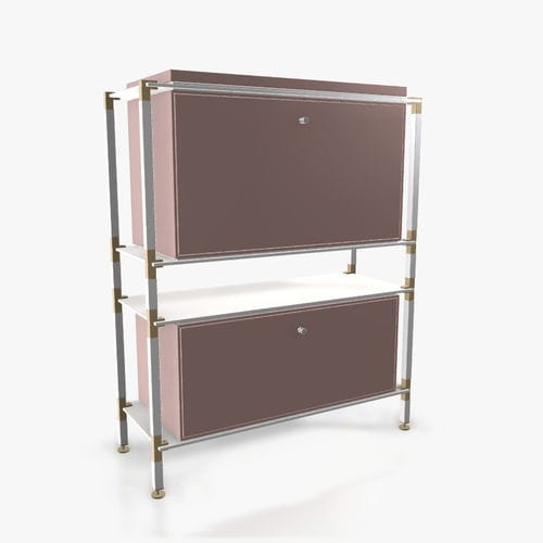 Modernes Sideboard - H.1.900.3.2.AU.TA.1 - tRACK by Kesseböhmer GmbH - Holzfurnier / lackiertes MDF / pulverbeschichteter Stahl