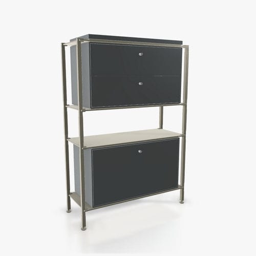 Modernes Sideboard - H.1.900.3.2.AD.TA.1 - tRACK by Kesseböhmer GmbH - Holzfurnier / lackiertes MDF / pulverbeschichteter Stahl