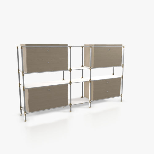 Hohes Sideboard - H.3.900.3.4.DU.TA.1 - tRACK by Kesseböhmer GmbH - modern / Holzfurnier / lackiertes MDF