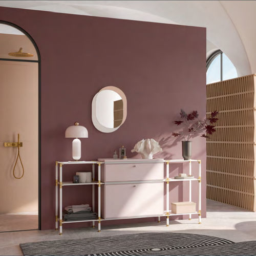Modernes Sideboard - S.3.450.2.2.DU.TA.1 - tRACK by Kesseböhmer GmbH - Holzfurnier / lackiertes MDF / pulverbeschichteter Stahl