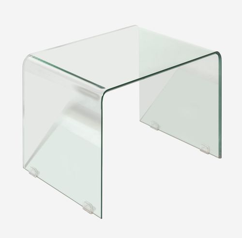 Moderner Beistelltisch - 611-004047-CLEAR - CAMINO A CASA - Glas / Gestell aus Glas / quadratisch