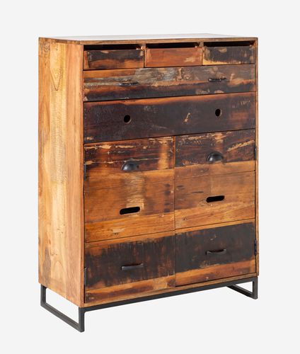 Hohes Sideboard - WOODLAND - CAMINO A CASA - modern / Holz / mit Schubladen