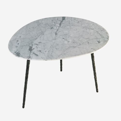 Moderner Couchtisch - 553-018926-MARBLNEGRO - CAMINO A CASA - Marmor / Gestell aus Eisen / für Privatgebrauch