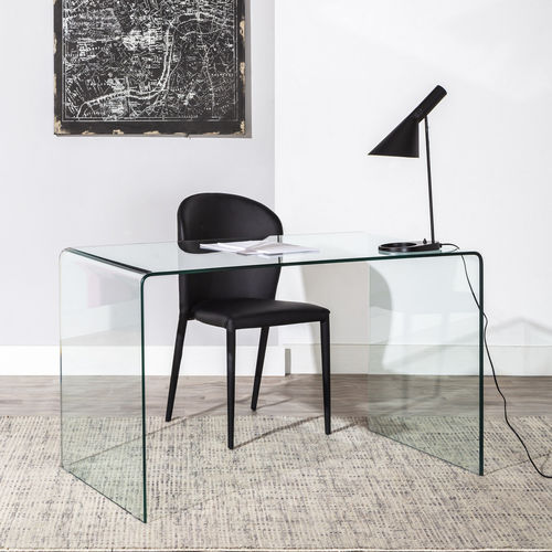 Bodenstehender Schreibtisch - 611-015002-CLEAR - CAMINO A CASA - modern / Glas / gerade