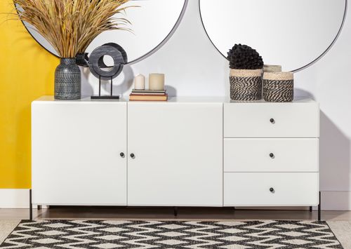 Modernes Sideboard - WALDORF - CAMINO A CASA - lackiertes MDF / Eisen / mit Schubladen