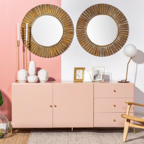 Modernes Sideboard - WALDORF - CAMINO A CASA - lackiertes MDF / Eisen / mit Schubladen