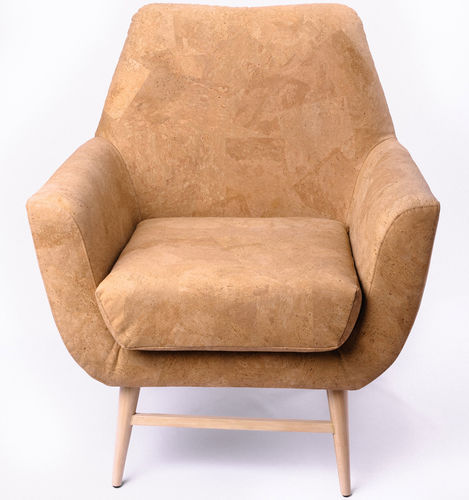 Moderner Sessel - SOFT - CREATIVE-CORK - Kork / Holz / mit 4 Beinen