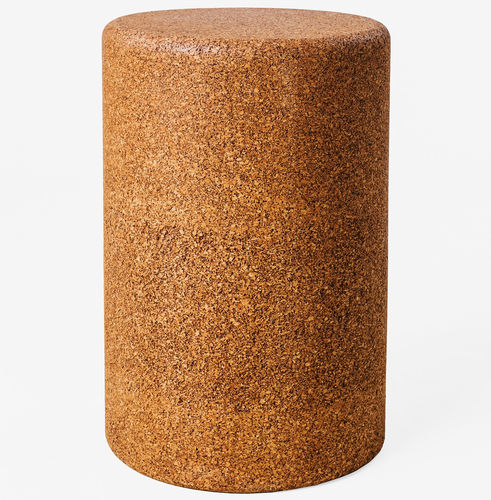 Moderner Hocker - LISO - CREATIVE-CORK - Kork / Gestell aus Holz / mit Mittelfuß