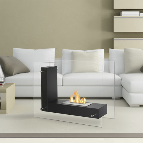 Bioethanol-Kamin - VITRUM L BLACK - IGNIS Development, Incorporated - freistehend / bodenstehend / ohne Abzug