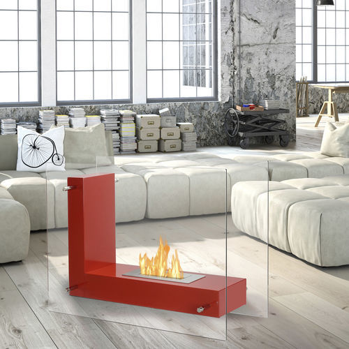 Bioethanol-Kamin - VITRUM L RED - IGNIS Development, Incorporated - freistehend / bodenstehend / ohne Abzug