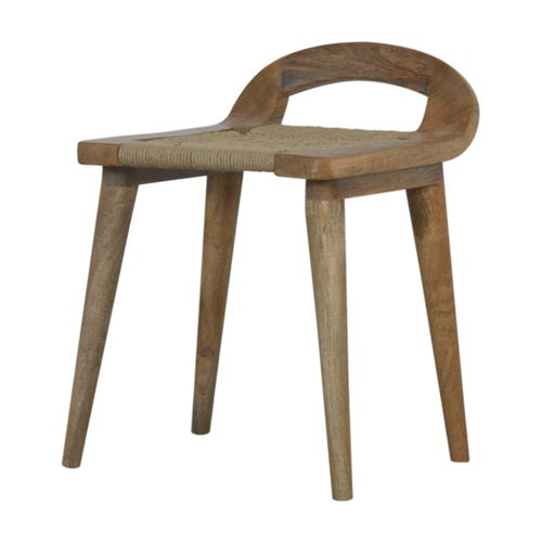Hocker / skandinavisches Design - IN1458 - Artisan Furniture - Massivholz / Kordel / Gestell aus Massivholz