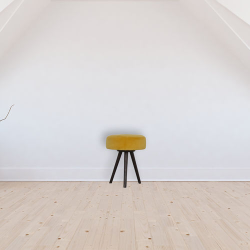 Hocker mit 3 Beinen - IN1451 - Artisan Furniture - skandinavisches Design / Samt / Gestell aus Massivholz