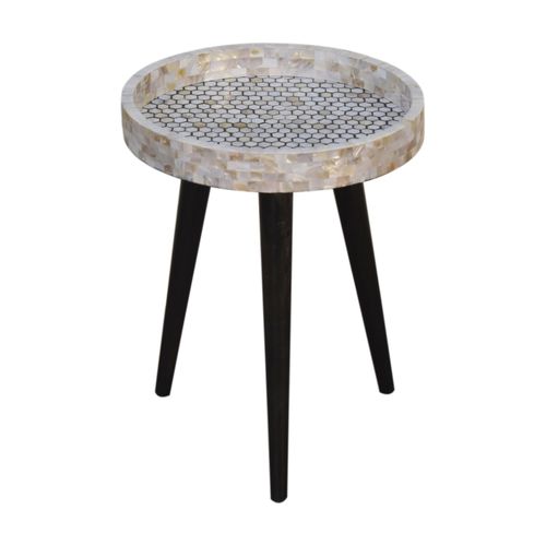 Beistelltisch / skandinavisches Design - HONEYCOMB MOSAIC - Artisan Furniture - Massivholz / Gestell aus Massivholz / rund