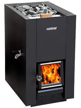 Holz-Saunaofen - Harvia Linear 22 es - Fire Ice Systemtec Georg Zelger e.K. - 20 kW...50 kW / bodenstehend / Metall
