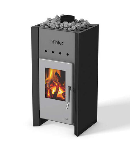 Holz-Saunaofen - FinTec Troll - Fire Ice Systemtec Georg Zelger e.K. - 5 kW...10 kW / bodenstehend / Metall