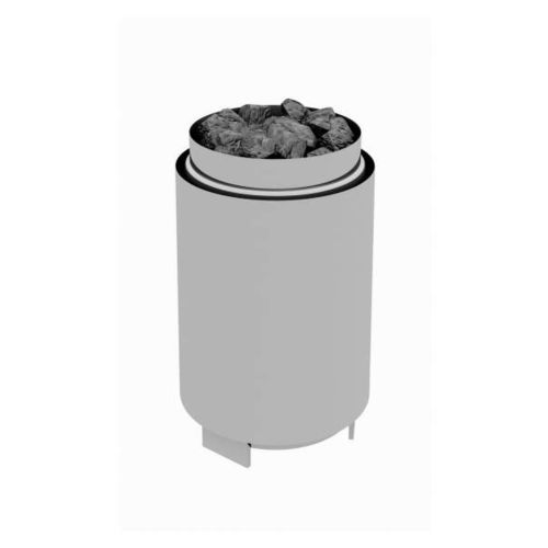 Elektrischer Saunaofen - RONDO-therm type rd 33 - Fire Ice Systemtec Georg Zelger e.K. - 5 kW...10 kW / bodenstehend / Chromstahl