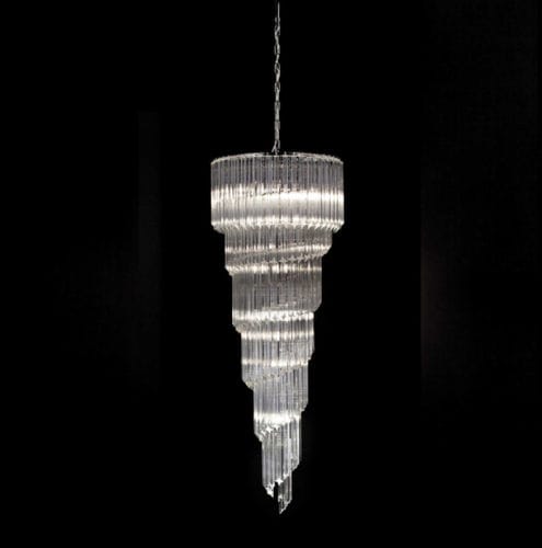 Klassischer Kronleuchter - 6690/S12 - LAM Export - Glas / Stahl / 12 Glühbirnen