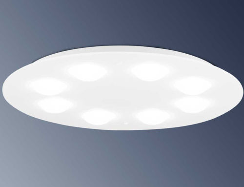 Moderne Deckenleuchte - CALLIOPE - LAM Export - rund / Glas / Stahl