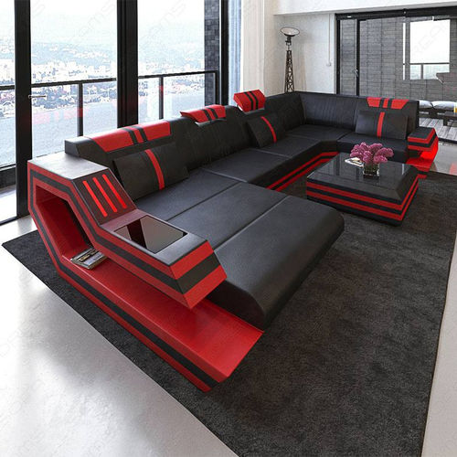 Ecksofa - HOLLYWOOD U - Sofa dreams - modern / Leder / mit Armlehnen