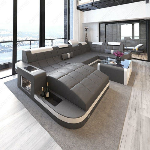 Ecksofa - JACKSONVILLE U - Sofa dreams - modern / Leder / mit Armlehnen