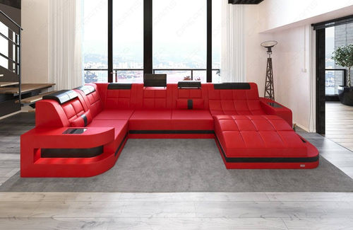 Modulsofa - Wave U - Sofa dreams - modern / Leder / mit Armlehnen