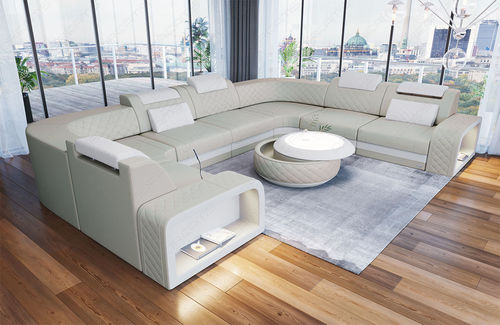 Modulsofa - Foggia U - Sofa dreams - modern / Leder / mit Armlehnen