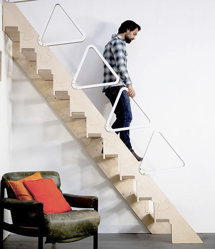 Gerade Treppe - Comfort - raumvonwert - Holzstufen / mit Holzstruktur / für Privatgebrauch