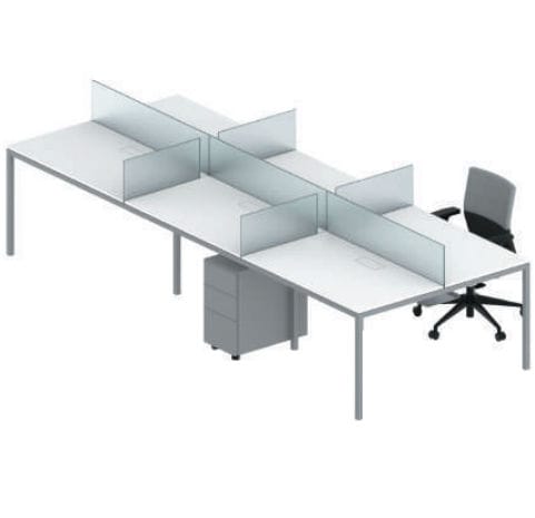 Schreibtisch für Open Space - QUADRATA - JULCAR - für 6 Personen / modern / Holz