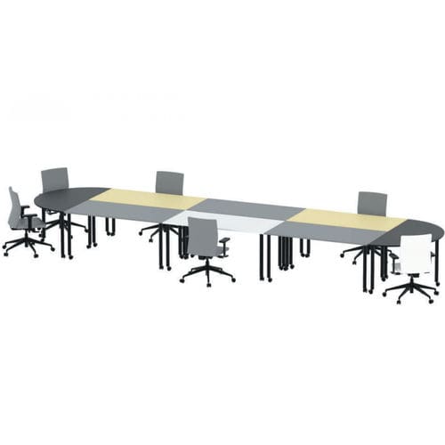 Rollentisch - MOV - JULCAR - modern / Holzfurnier / melaminbeschichtet