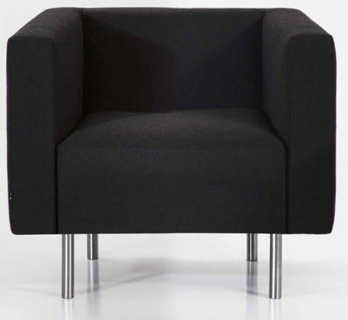 Moderner Sessel - KUBO - 1A - JULCAR - Stoff / Kunstleder / grau