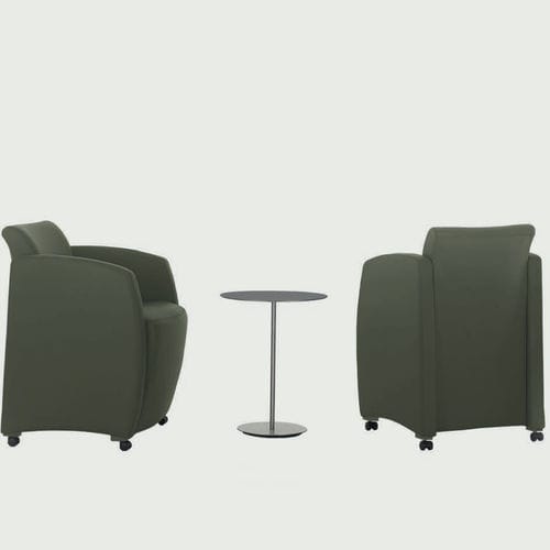 Sessel mit Rollen - PIPE - 1G - JULCAR - modern / Stoff / Leder