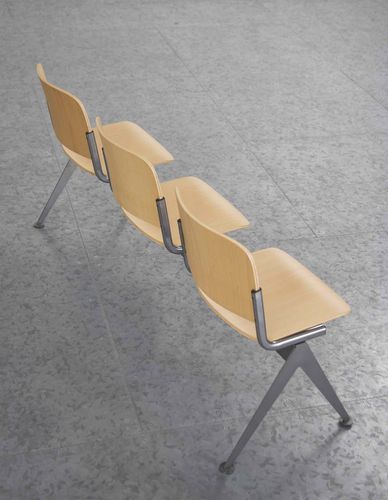 Metall-Traversenbank - FORUM - JULCAR - Stoff / Buche / Holzfurnier