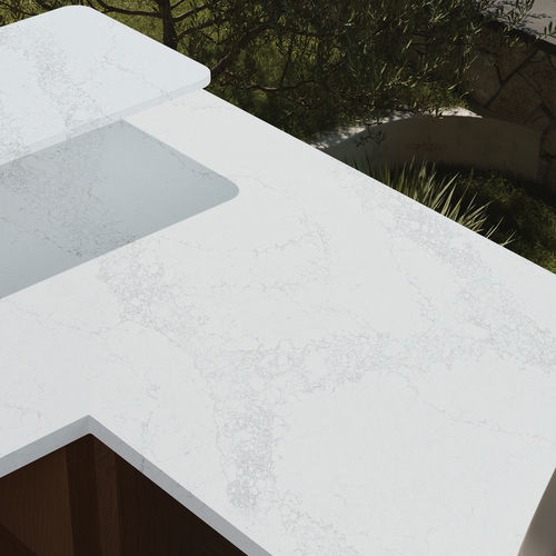 Synthetik-Arbeitsplatte - Calacatta Era - Fujian Ultracera New Materials CO.,Ltd - Silizium / für Privatgebrauch / für Küche