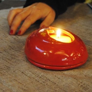 Kerzenhalter / emaillierte Keramik - FIAMMETTA  - mavi ceramica - für Gewerbegebrauch