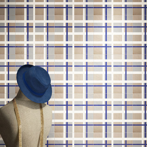 Keramikfliesen - TARTAN TEXTILE 1 - mavi ceramica - matt / für den Innenraum / für Außenbereich
