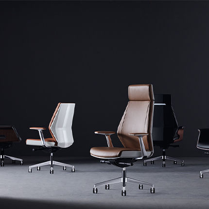 Moderner Chefsessel - Coupe  - Zhejiang Sunon Furniture Manufacture Co., Ltd. - Leder / Nussbaum / Aluminium