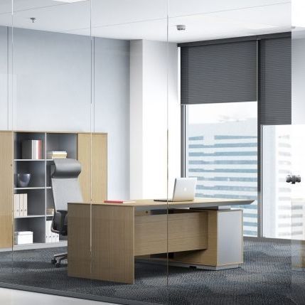 Bodenstehender Schreibtisch - Sirius II - Zhejiang Sunon Furniture Manufacture Co., Ltd. - modern / Holzfurnier / Nussbaum